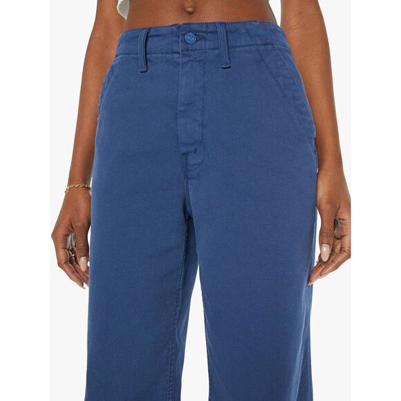 MOTHER Major Zip Sneak Fray Jeans Insignia Blue Wide Leg Denim Size 31 NWT - Picture 5 of 15